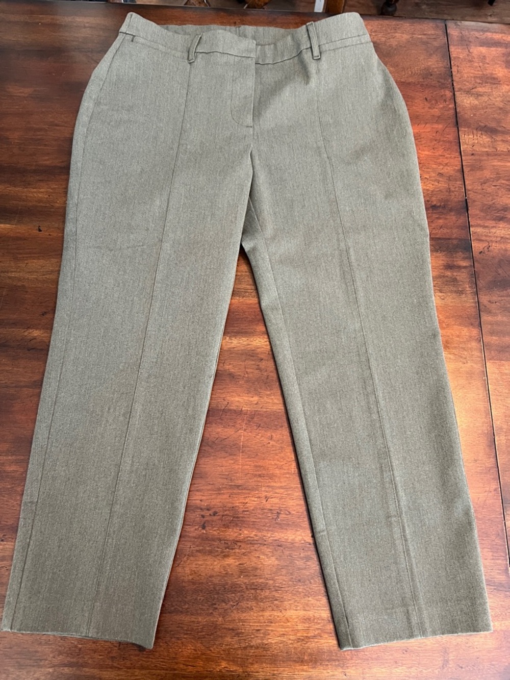 J. Jill Womens Gray Green Straight Leg Career Pants 12 Petite